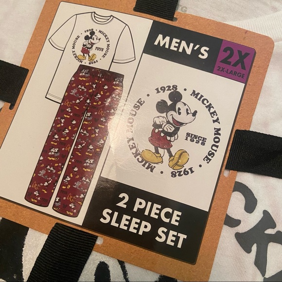 NWT Disney Men’s Old School Classic Mickey Mouse Sleepwear Set, 2-Piece - Picture 4 of 5